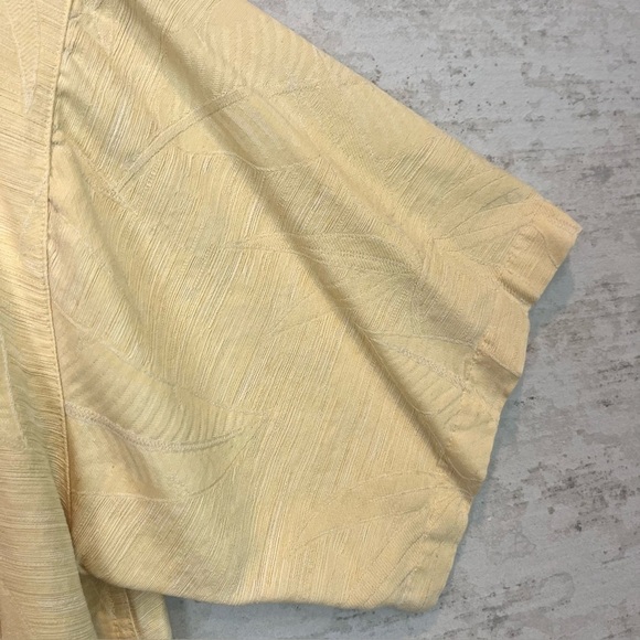 Island Shores 100% Washable Silk Pale Yellow Camp Shirt Sz L Beach Cruise Resort - Picture 8 of 16